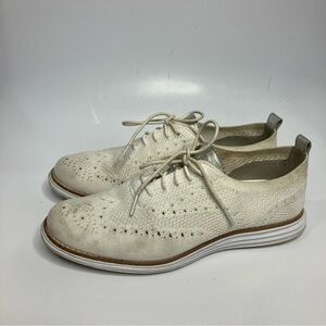 Cole Haan zerogrand white knit Oxford shoes size 8